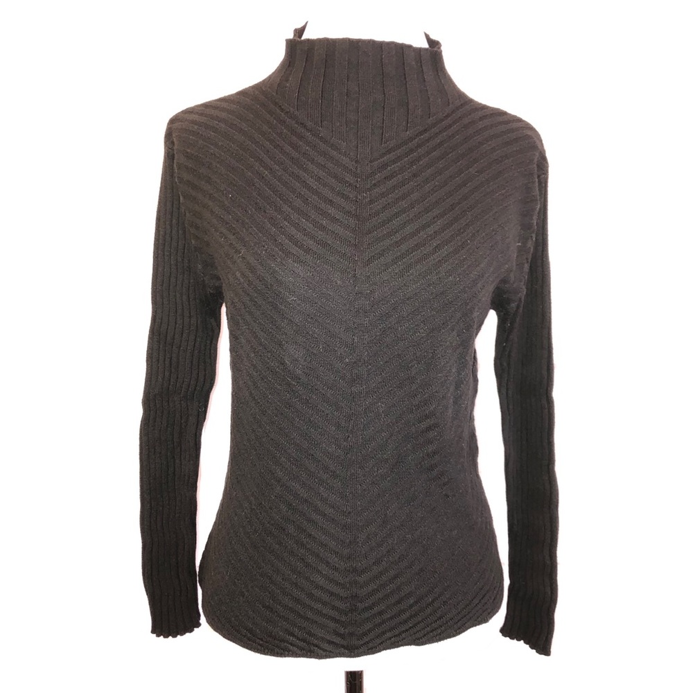 Vintage Tribeca Studio Black Mock Turtleneck Sweater, Sz Lg